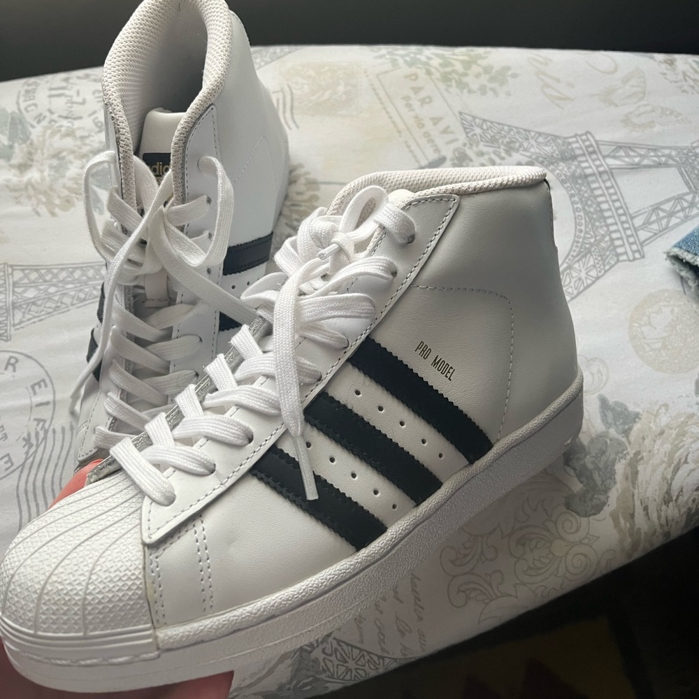 Adidas Pro Model High Tops Black and white